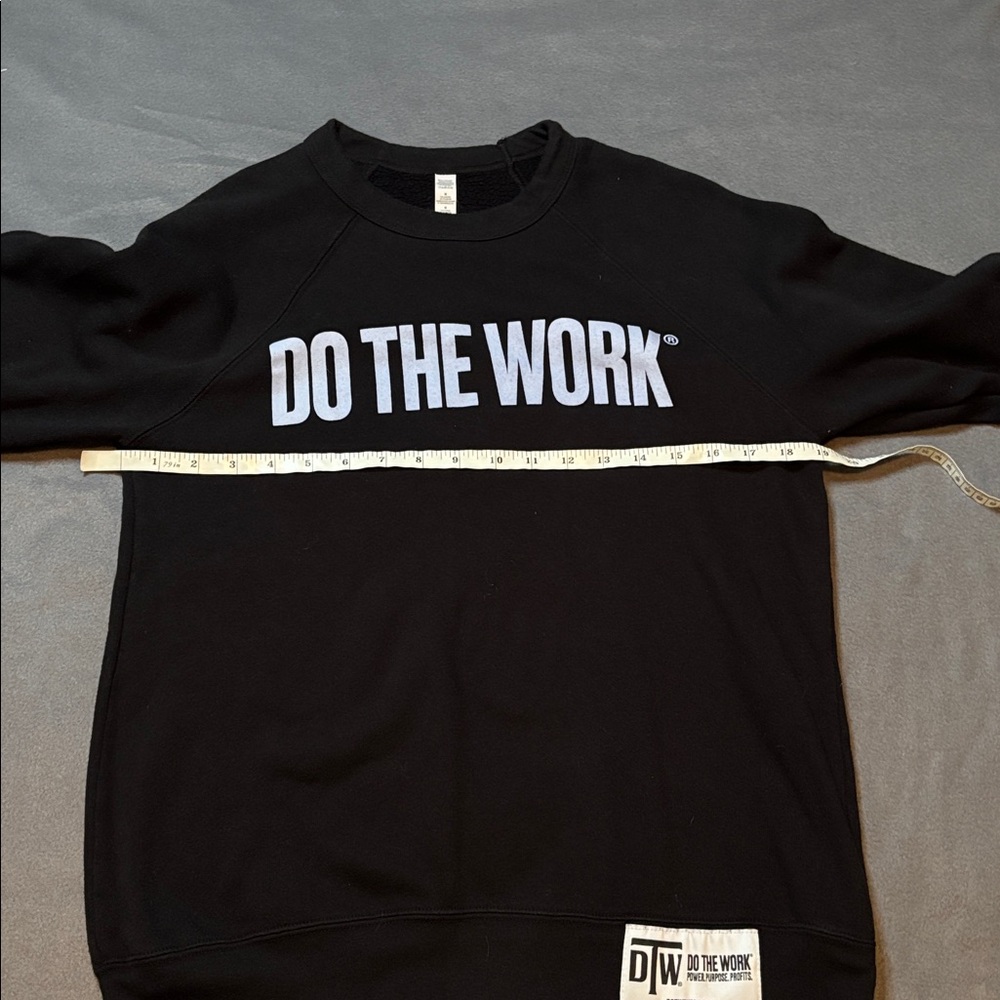 Do The Work Black Crewneck Sweatshirt Motivational Graphic Size M - Picture 5 of 8